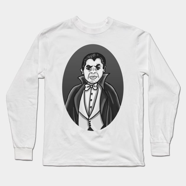 The Count Oval- Black and Gray Long Sleeve T-Shirt by tesiamarieart